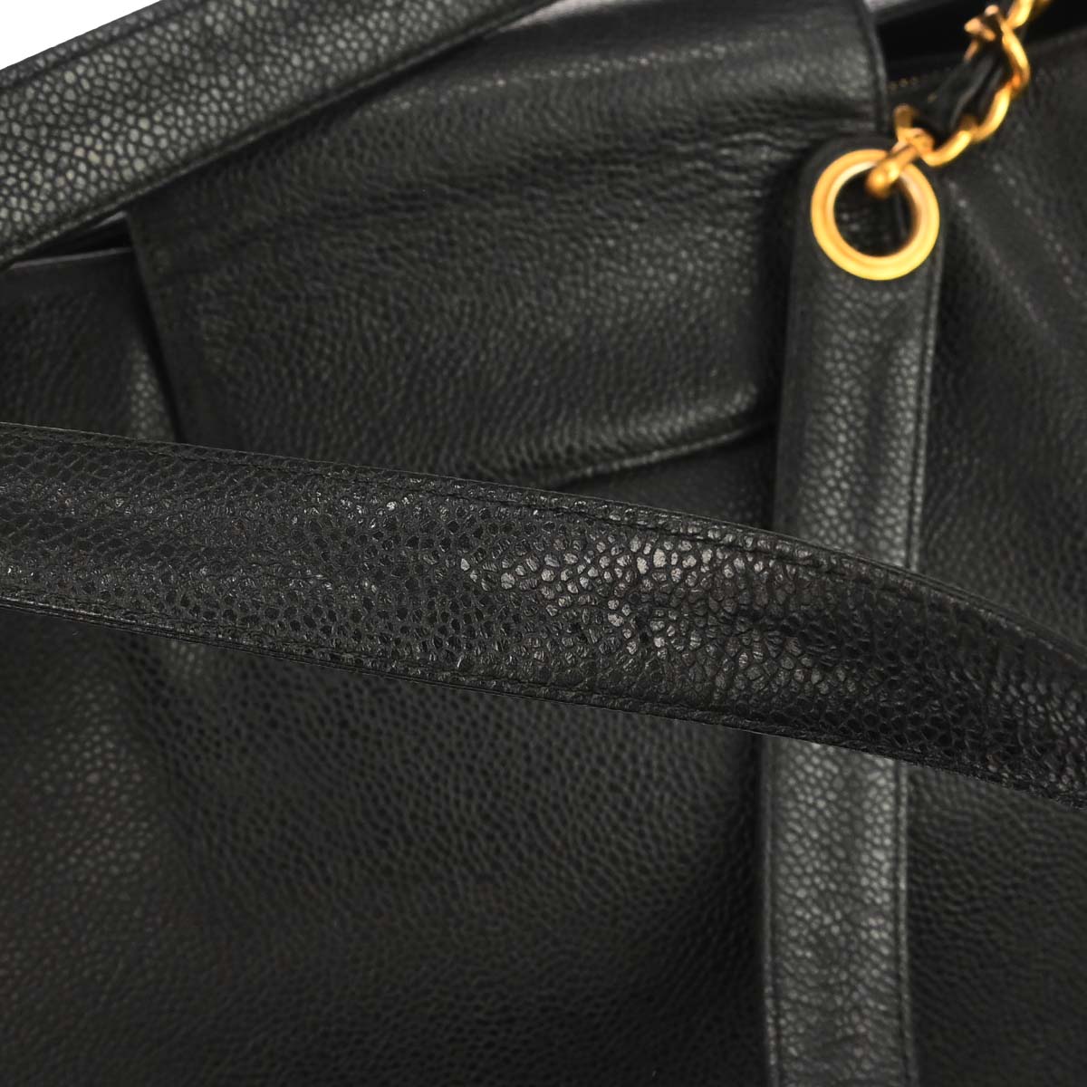 Chanel 1994-1996 Black Caviar Skin Supermodel Tote Shoulder Bag