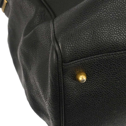 Chanel 1994-1996 Black Caviar Skin Supermodel Tote Shoulder Bag