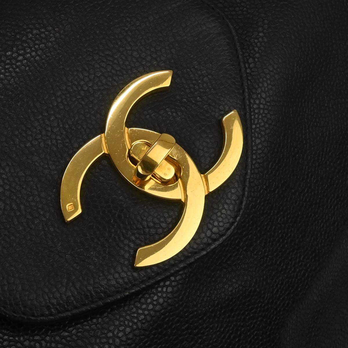 Chanel 1994-1996 Black Caviar Skin Supermodel Tote Shoulder Bag