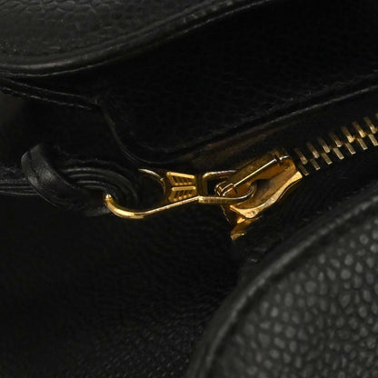 Chanel 1994-1996 Black Caviar Skin Supermodel Tote Shoulder Bag