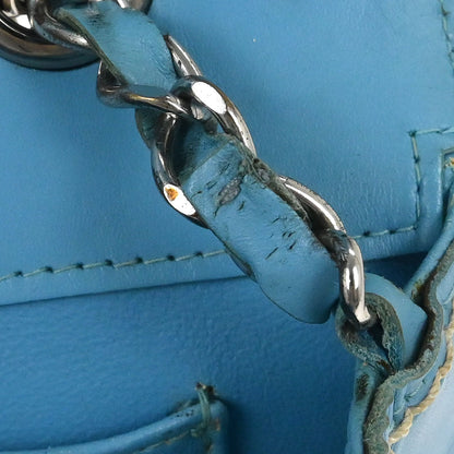 Chanel 2001-2003 Light Blue Calfskin Wild Stitch Choco Bar Waffle Shoulder Bag