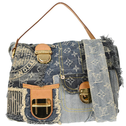 Louis Vuitton Monogram Denim Patchwork Postie 2way Shoulder Handbag M95374