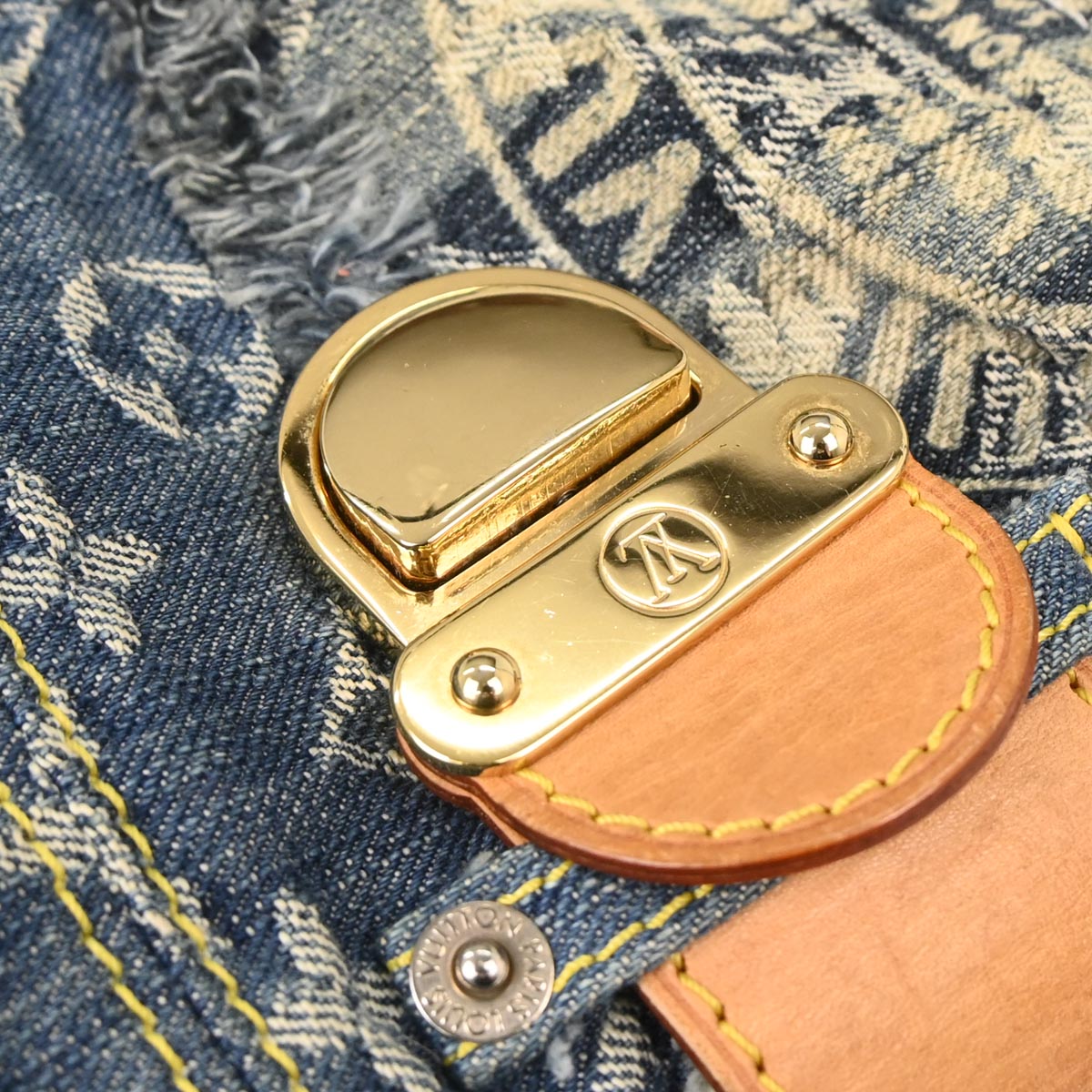 Louis Vuitton Monogram Denim Patchwork Postie 2way Shoulder Handbag M95374