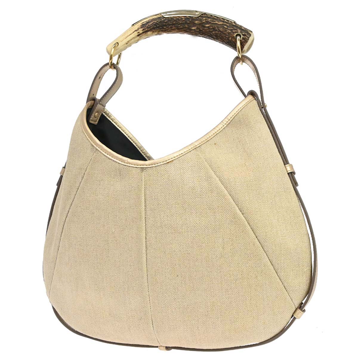 Yves Saint Laurent Beige Canvas Mombasa Handbag