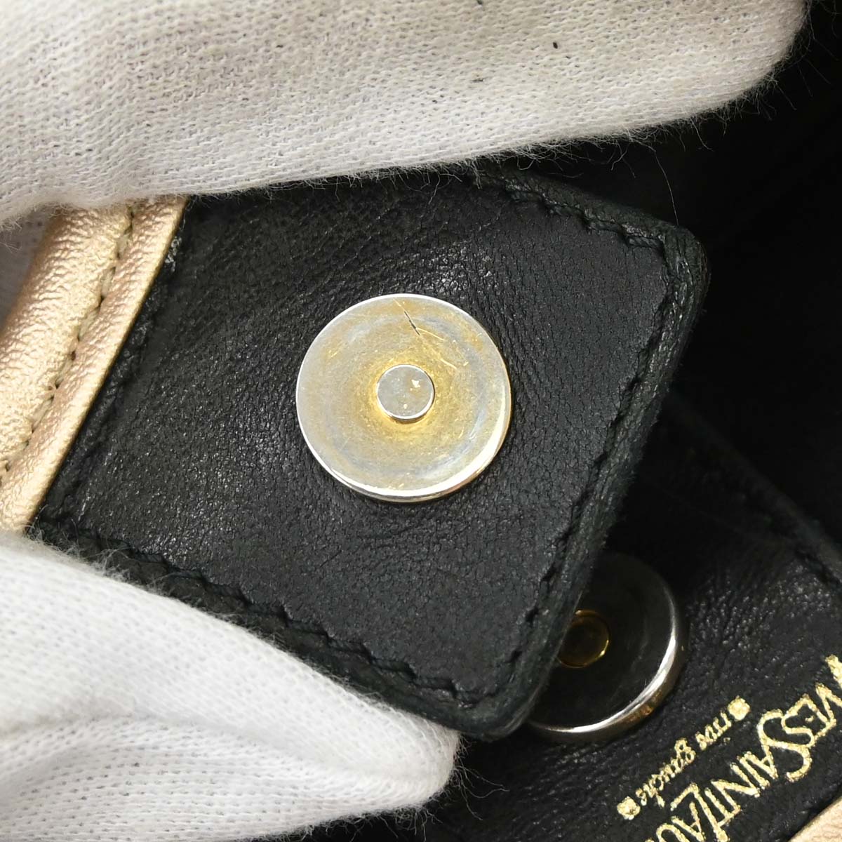 Yves Saint Laurent Beige Canvas Mombasa Handbag