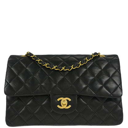 Chanel Black Lambskin Medium Classic Double Flap Shoulder Bag