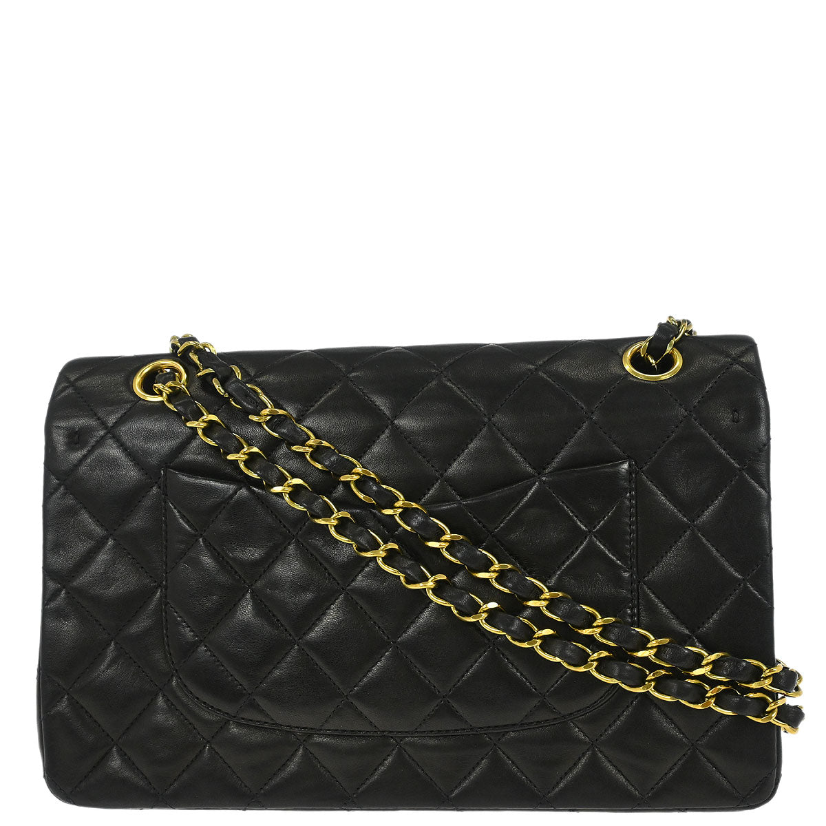 Chanel Black Lambskin Medium Classic Double Flap Shoulder Bag