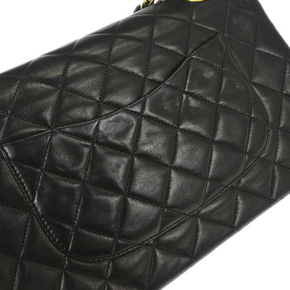 Chanel Black Lambskin Medium Classic Double Flap Shoulder Bag