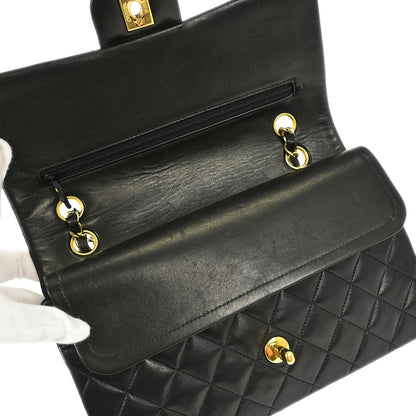 Chanel Black Lambskin Medium Classic Double Flap Shoulder Bag