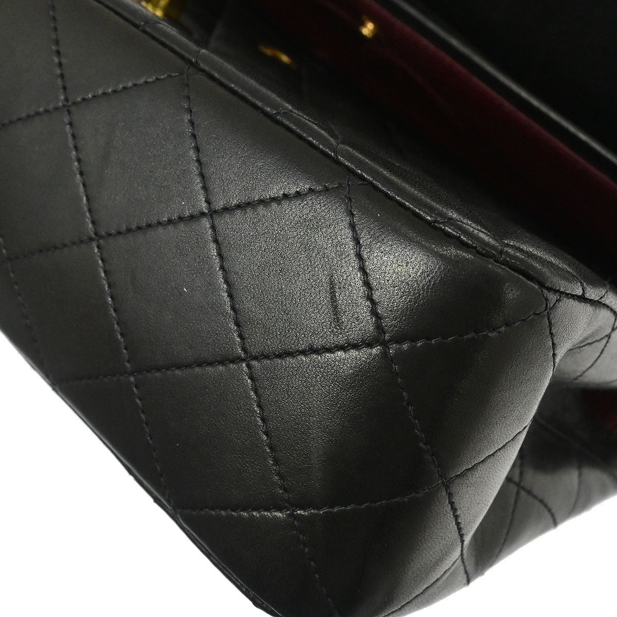 Chanel Black Lambskin Medium Classic Double Flap Shoulder Bag