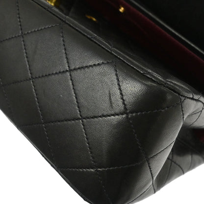 Chanel Black Lambskin Medium Classic Double Flap Shoulder Bag