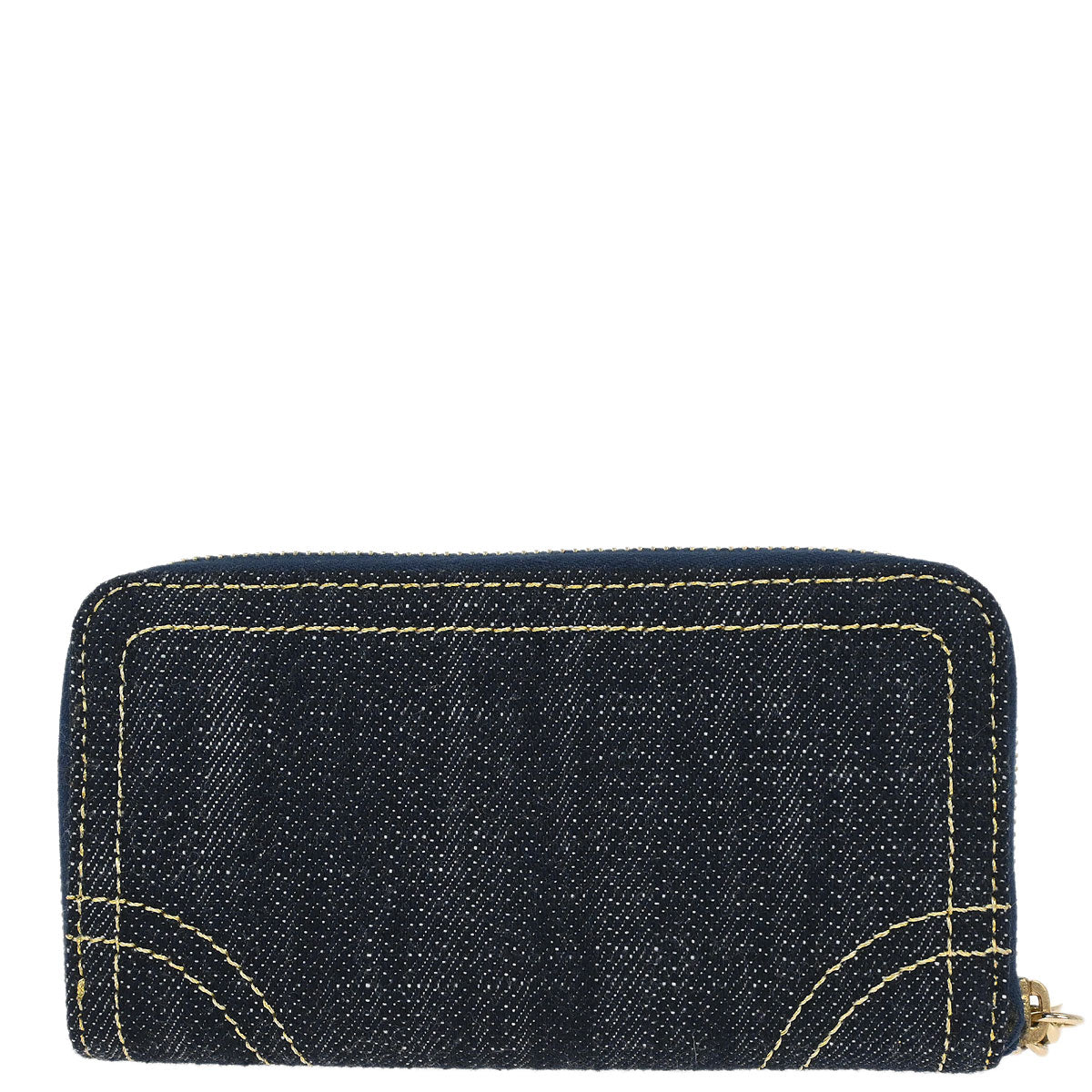 Chanel Navy Sparkling Denim Coin Purse Wallet