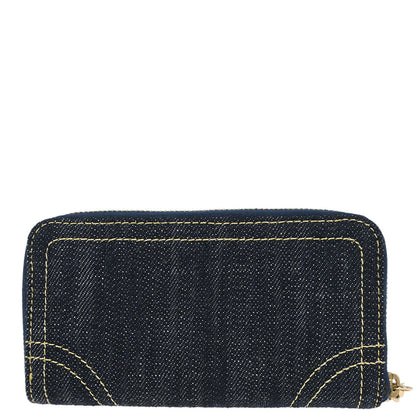 Chanel Navy Sparkling Denim Coin Purse Wallet