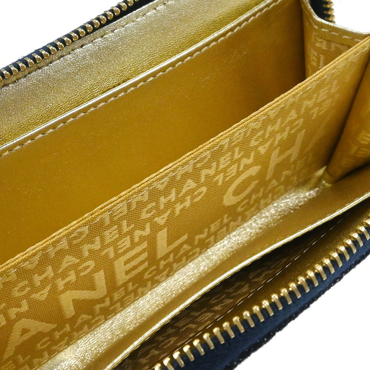 Chanel Navy Sparkling Denim Coin Purse Wallet