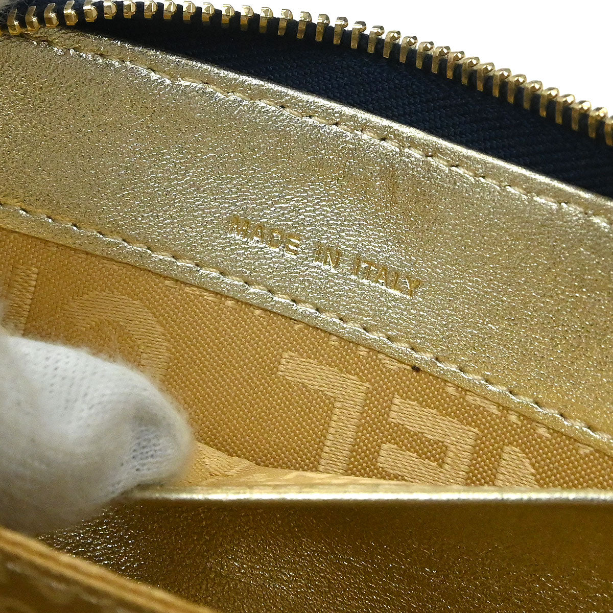 Chanel Navy Sparkling Denim Coin Purse Wallet