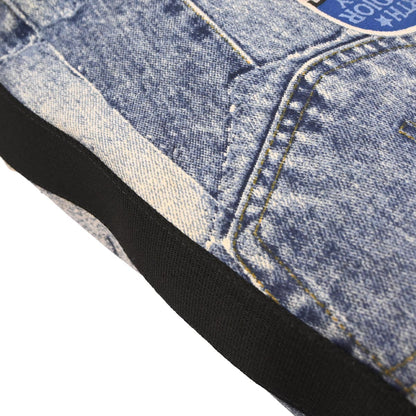 Christian Dior Blue Canvas Denim Print Shoulder Bag