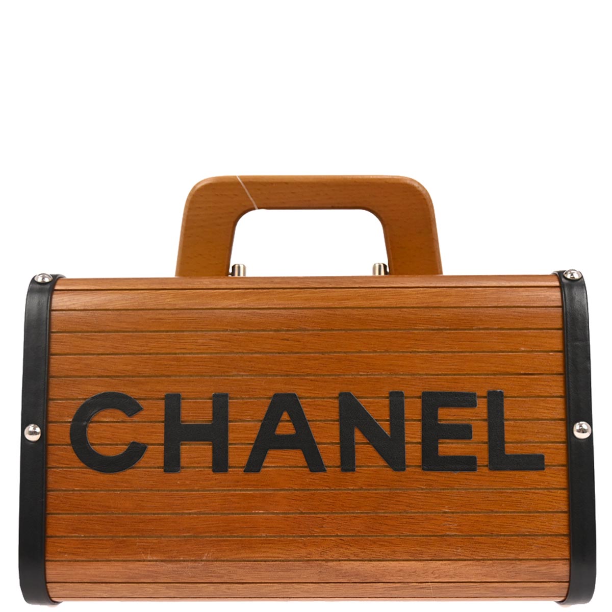 Chanel Brown Black Wood Vanity Handbag Box