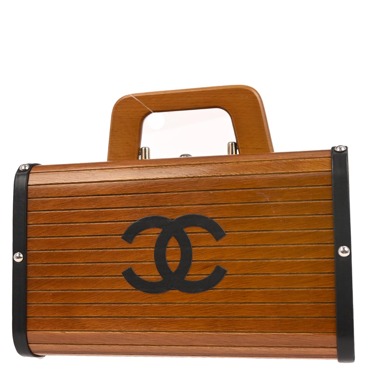 Chanel Brown Black Wood Vanity Handbag Box