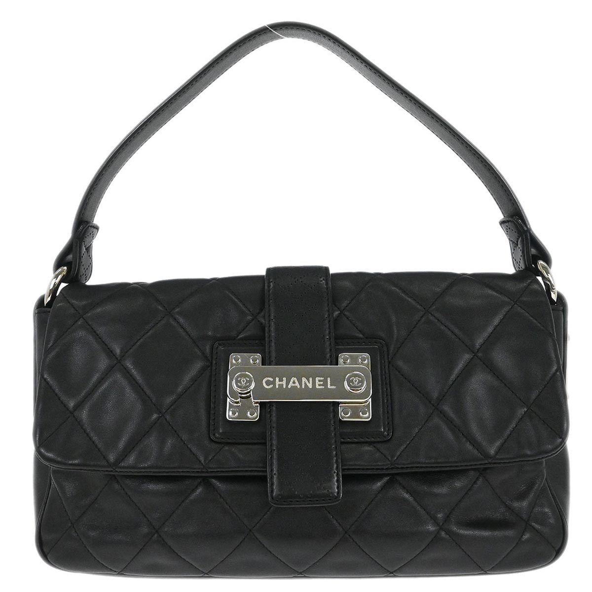 Chanel Black Lambskin Door Latch Handbag