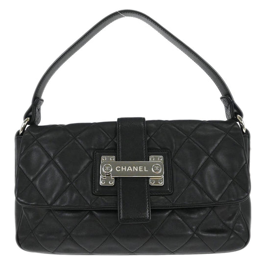 Chanel Black Lambskin Door Latch Handbag