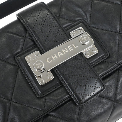 Chanel Black Lambskin Door Latch Handbag