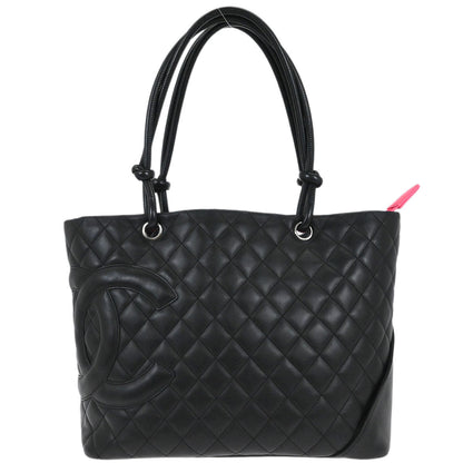 Chanel 2004-2005 Black Calfskin Cambon Ligne Tote Handbag