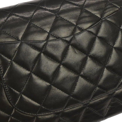 Chanel 1994-1996 Black Lambskin Medium Classic Double Flap Shoulder Bag