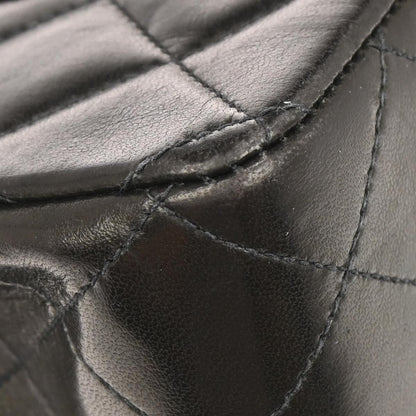 Chanel 1994-1996 Black Lambskin Medium Classic Double Flap Shoulder Bag