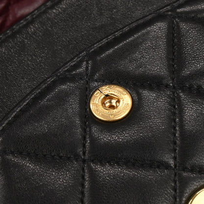 Chanel 1994-1996 Black Lambskin Medium Classic Double Flap Shoulder Bag