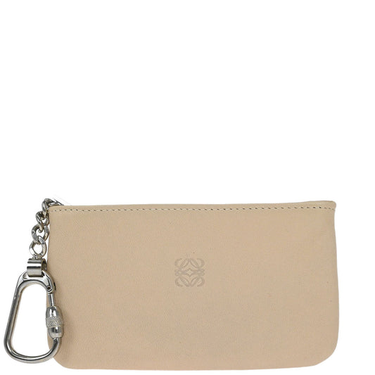 Loewe Beige Leather Coin Purse Wallet
