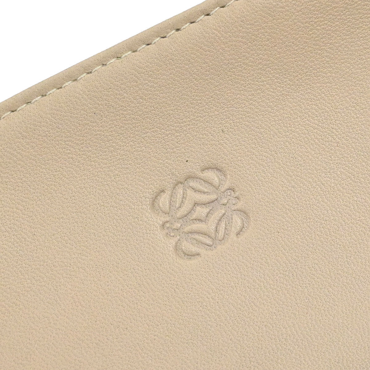 Loewe Beige Leather Coin Purse Wallet
