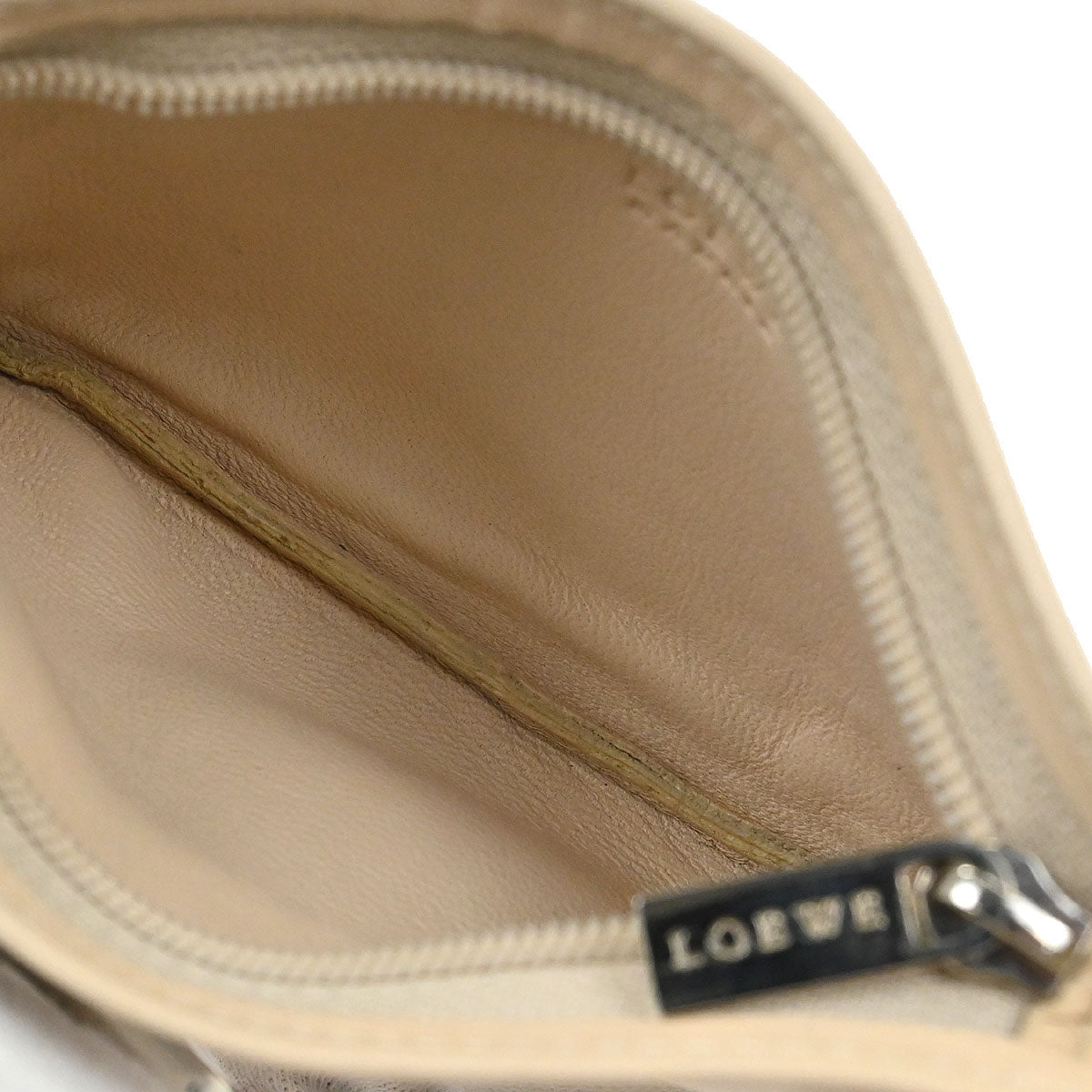 Loewe Beige Leather Coin Purse Wallet