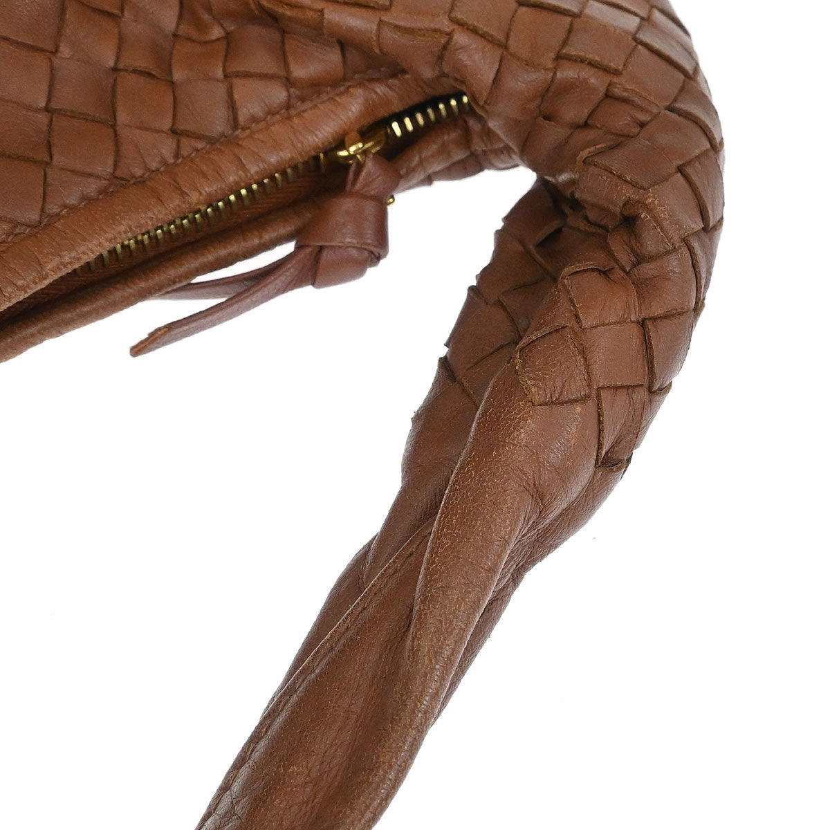 Bottega Veneta Brown Lambskin Intrecciato Hobo Handbag