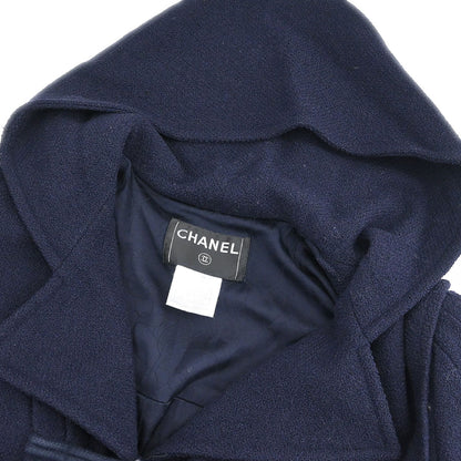 Chanel 2006 Hoodie Duffel Coat Navy #36