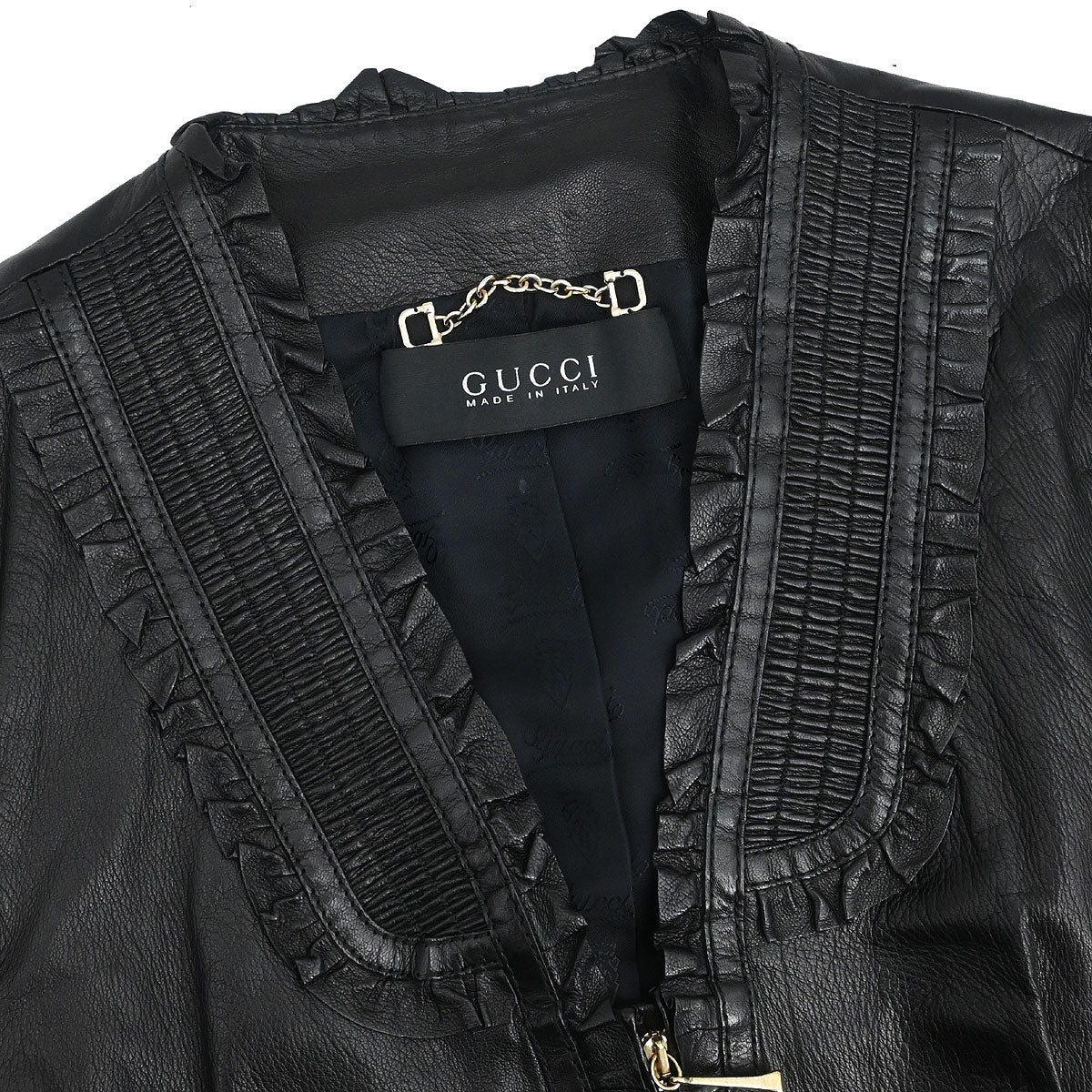 Gucci Zip Up Collarless Jacket Black #38