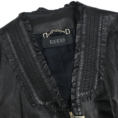 Gucci Zip Up Collarless Jacket Black #38