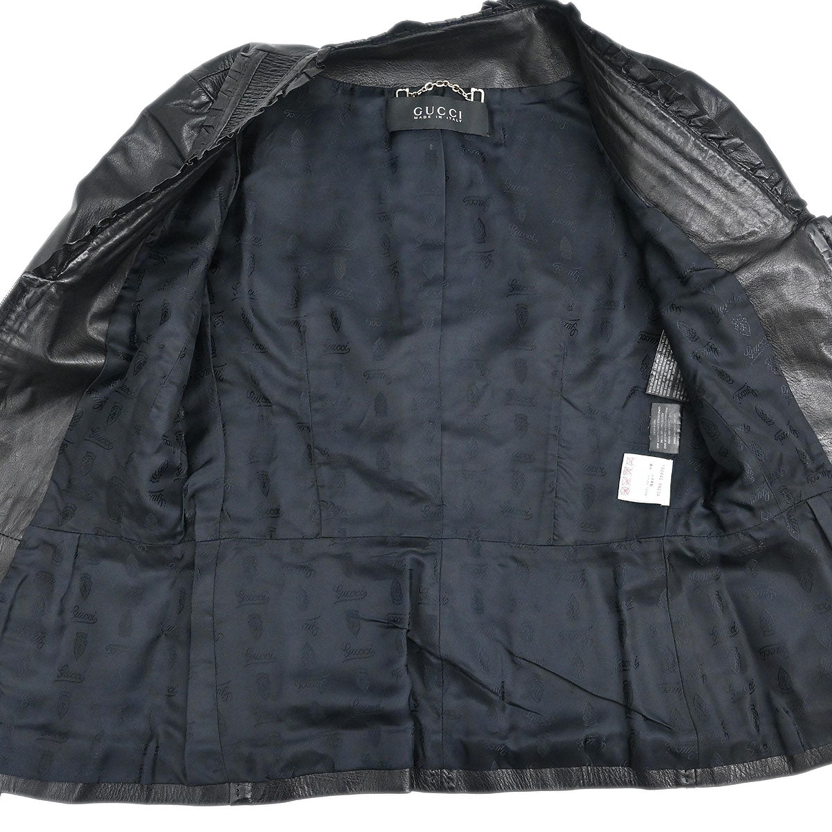 Gucci Zip Up Collarless Jacket Black #38