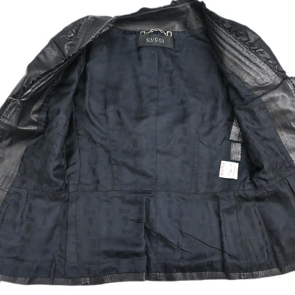 Gucci Zip Up Collarless Jacket Black #38