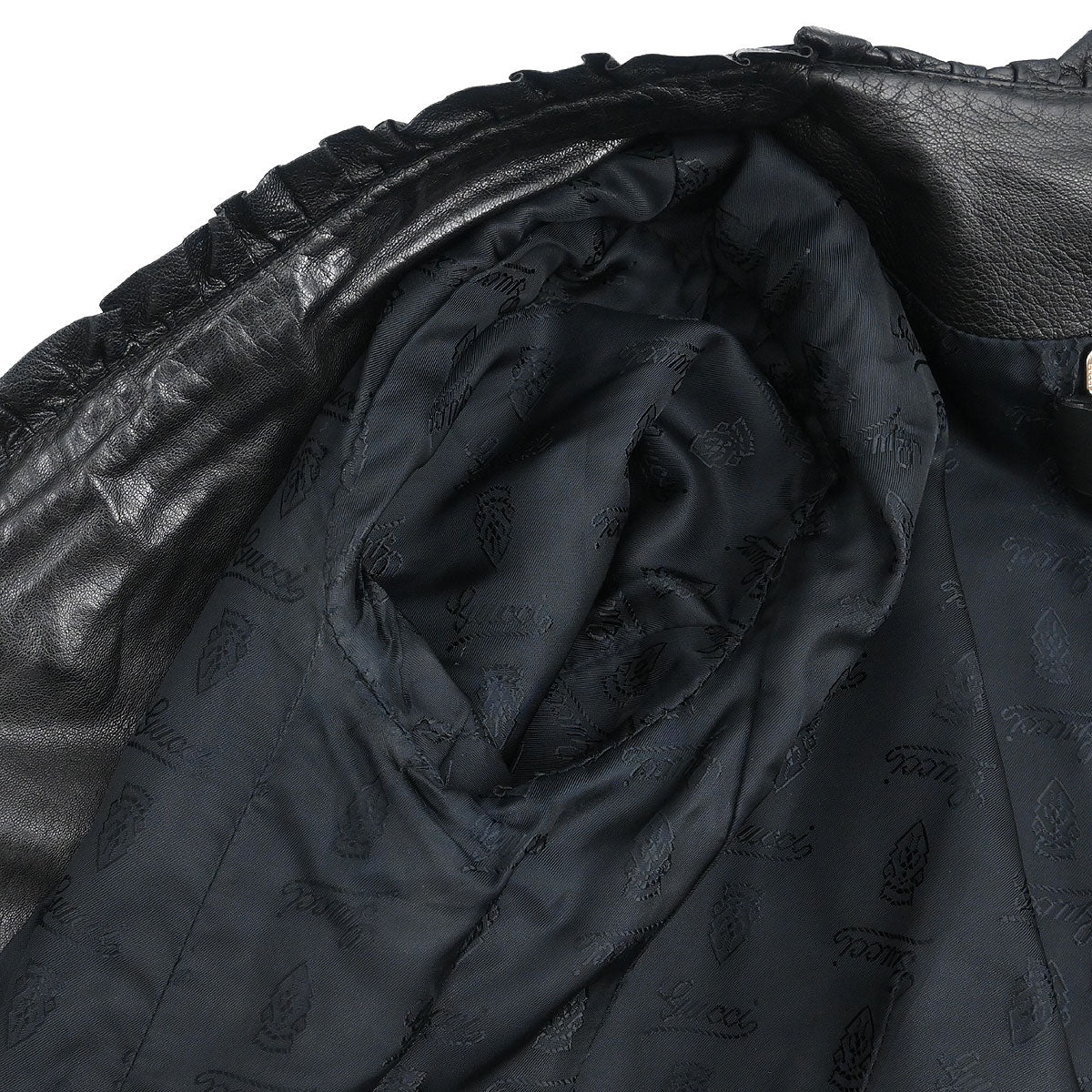 Gucci Zip Up Collarless Jacket Black #38