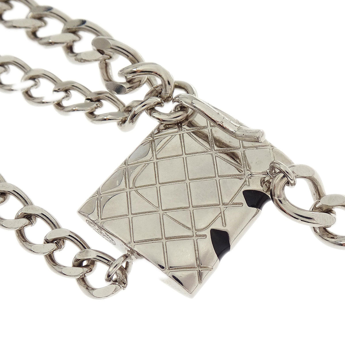 Chanel Cambon Ligne CC Chain Belt Silver 05C Small Good