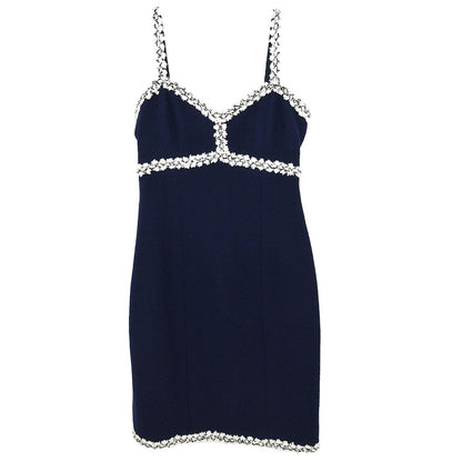 Chanel 1995 Setup Suit Jacket Dress Navy #40