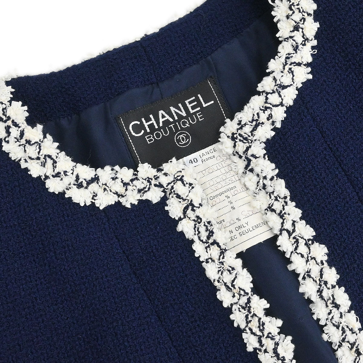 Chanel 1995 Setup Suit Jacket Dress Navy #40