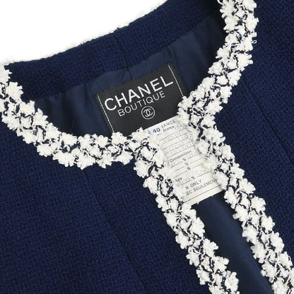 Chanel 1995 Setup Suit Jacket Dress Navy #40