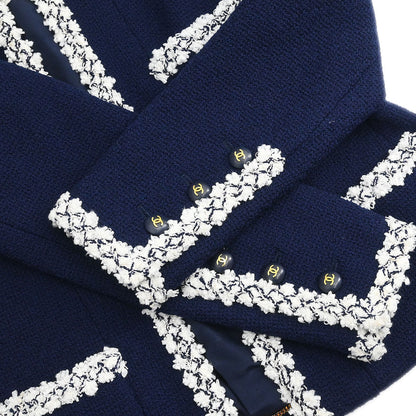 Chanel 1995 Setup Suit Jacket Dress Navy #40