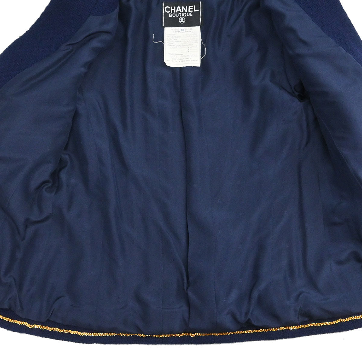 Chanel 1995 Setup Suit Jacket Dress Navy #40