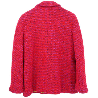 Chanel Single Breasted Jacket Tweed Red #40