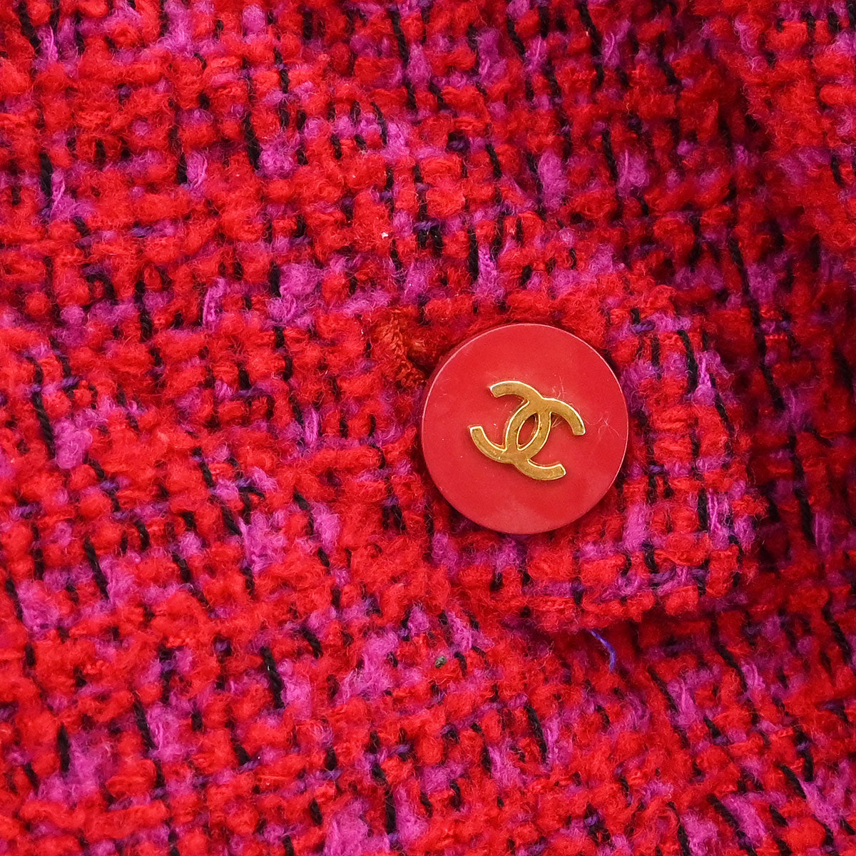 Chanel Single Breasted Jacket Tweed Red #40