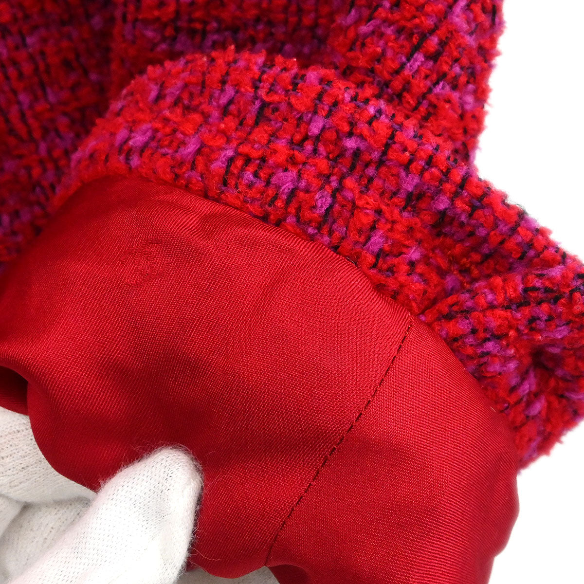 Chanel Single Breasted Jacket Tweed Red #40