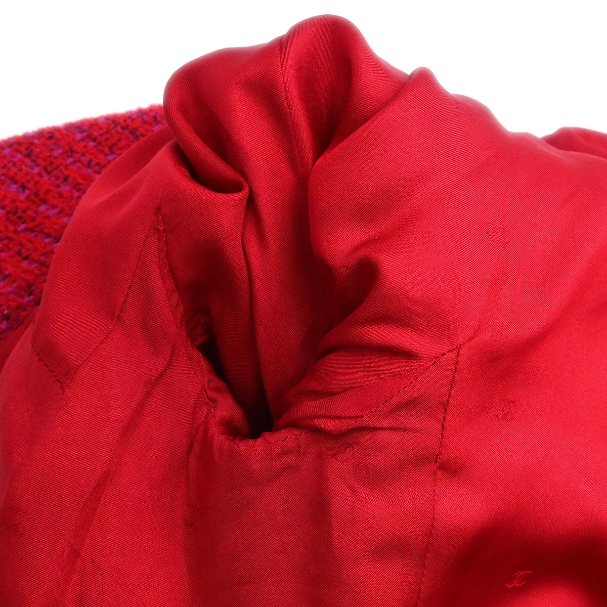 Chanel Single Breasted Jacket Tweed Red #40