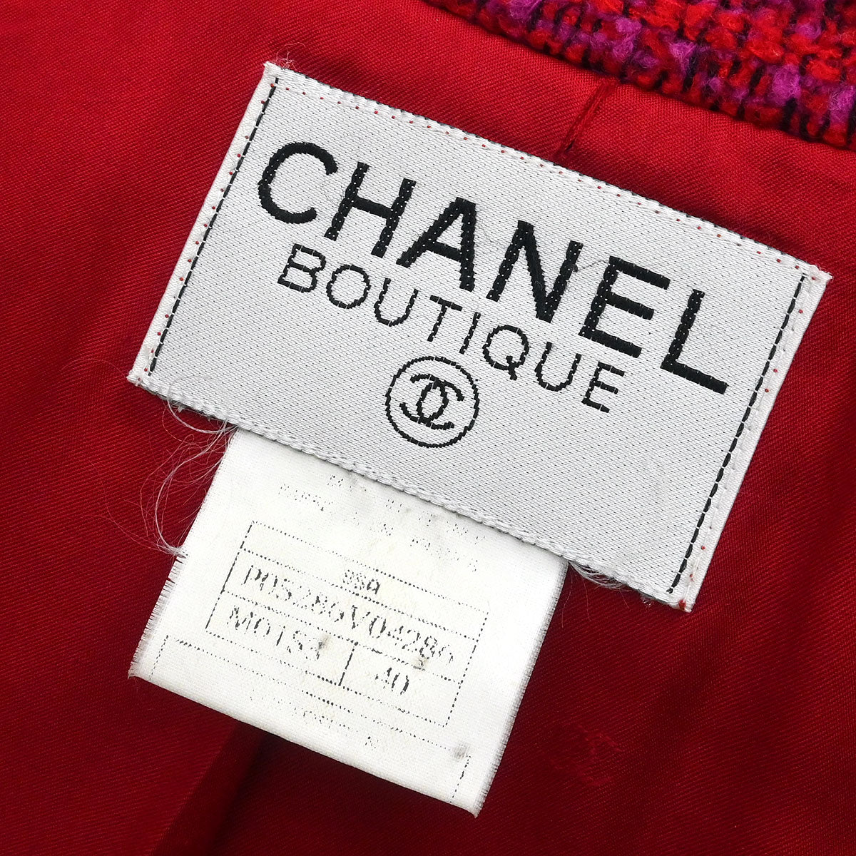 Chanel Single Breasted Jacket Tweed Red #40